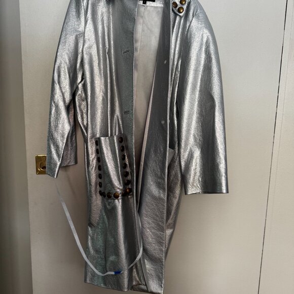 Cynthia Rowley Vegan Studded Leather Coat - Picture 3 of 4